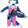 Krystal Fox with a Machine Gun